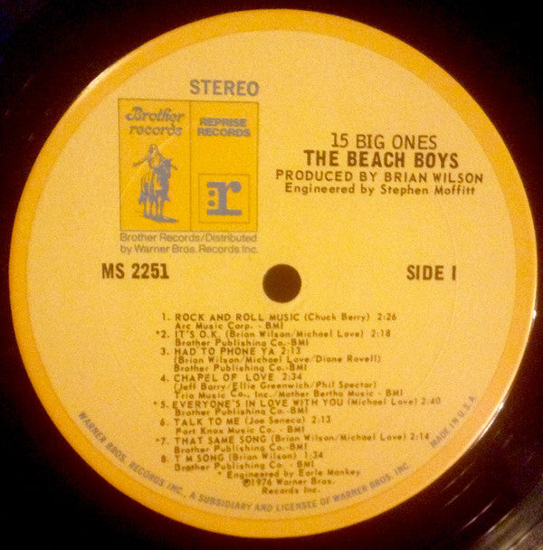 Beach Boys - 15 Big Ones (Vinyl, VG+) (Vinyl LP)