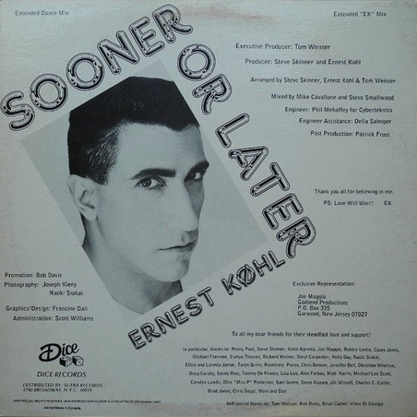 Kohl, Ernest - Sooner Or Later (Extended Dance Mix) (VG+) (Vinyl LP)