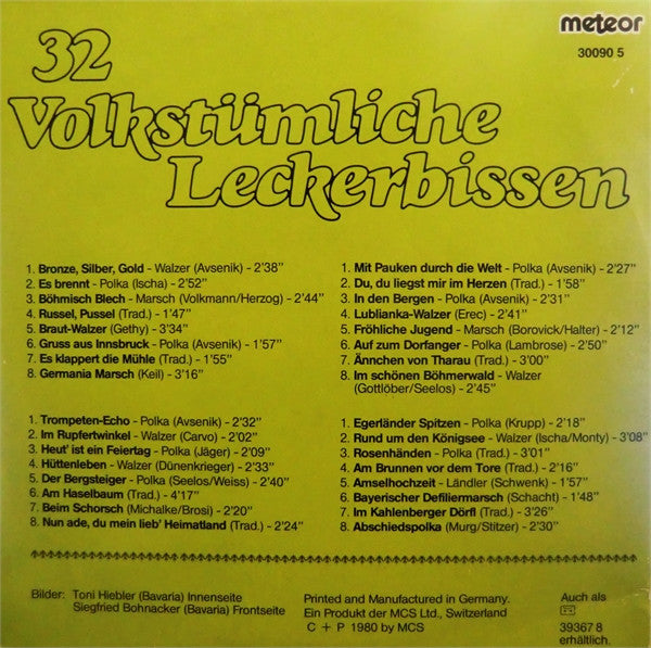 Unknown Artist - 32 Volkstumliche Leckerbissen (VG+) (Vinyl LP)