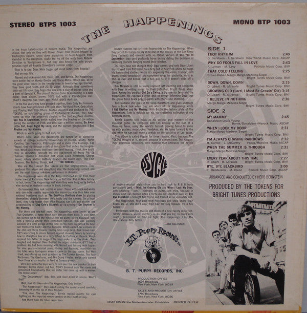 Happenings - Psycle (VG+) (Vinyl LP)