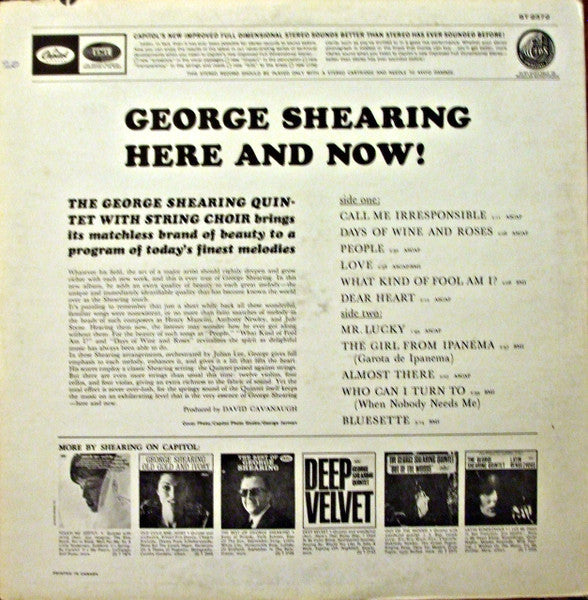 Shearing, George Quintet With String Choir - Here & Now! (VG+) (Vinyl LP)
