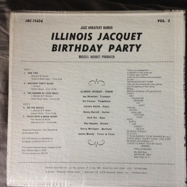 Jacquet, Illinois - Birthday Party Vol. 2  (Vinyl, VG+) (Vinyl LP)
