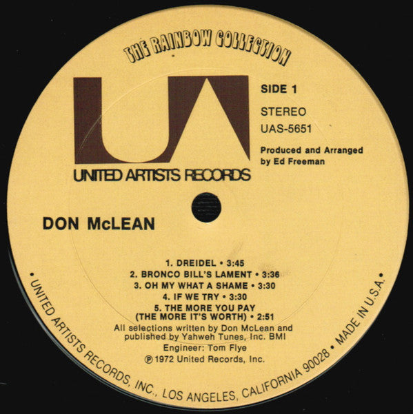 McLean, Don - Don McLean (VG+) (Vinyl LP)