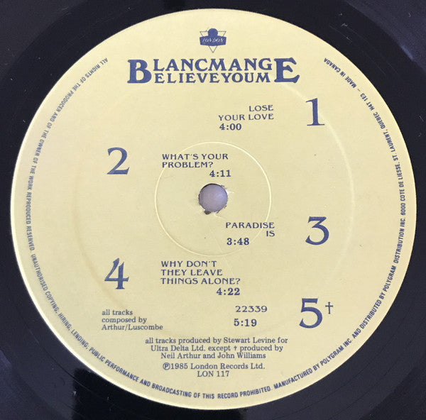 Blancmange - Believe You Me (M) (Vinyl LP)