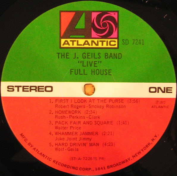 The J. Geils Band - "Live" Full House (VG) (Vinyl LP)