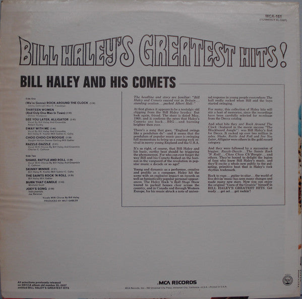 Haley, Bill And His Comets - Bill Haley's Greatest Hits! (VG+) (Vinyl LP)