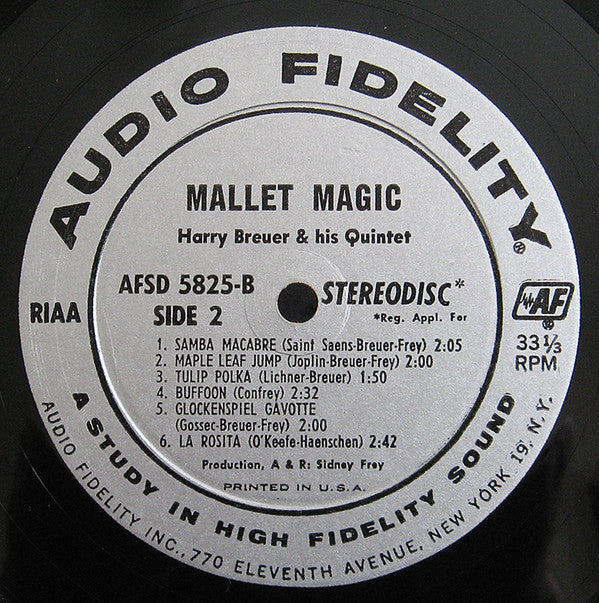 Breuer, Harry And His Quintet - Mallet Magic (VG) (Vinyl LP)
