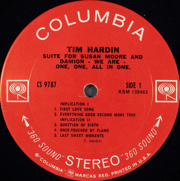 Hardin, Tim - Suite For Susan Moore And Damion - We Are - One, One, All In One (VG) (Vinyl LP)