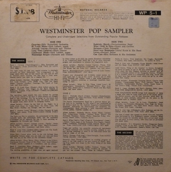 Various - Westminster Pop Sampler (NM or M-) (Vinyl LP)