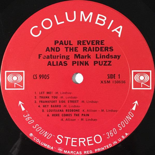 Revere, Paul  & The Raiders Featuring Mark Lindsay - Alias Pink Puzz (VG+) (Vinyl LP)