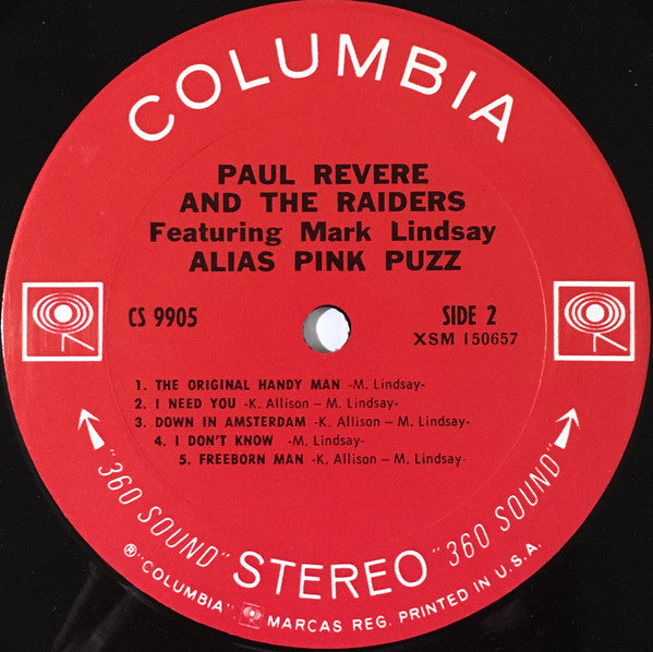 Revere, Paul  & The Raiders Featuring Mark Lindsay - Alias Pink Puzz (VG+) (Vinyl LP)
