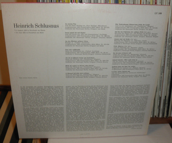 Schorr, Friedrich - Lebendige Vergangenheit - Friedrich Schorr III (NM or M-) (Vinyl LP)