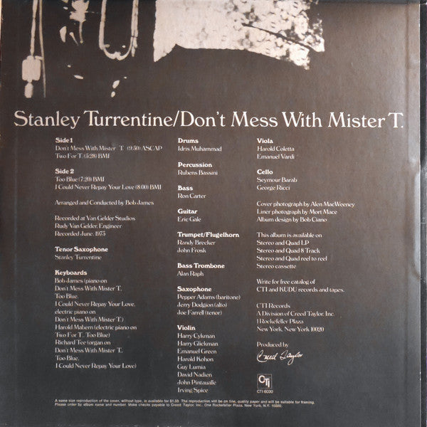 Turrentine, Stanley - Don't Mess With Mister T. (Vinyl, VG) (Vinyl LP)