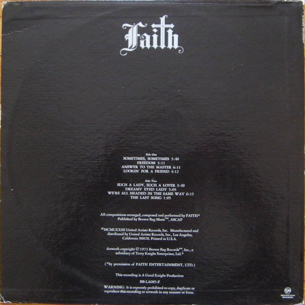 Faith  - Faith (VG+) (Vinyl LP)