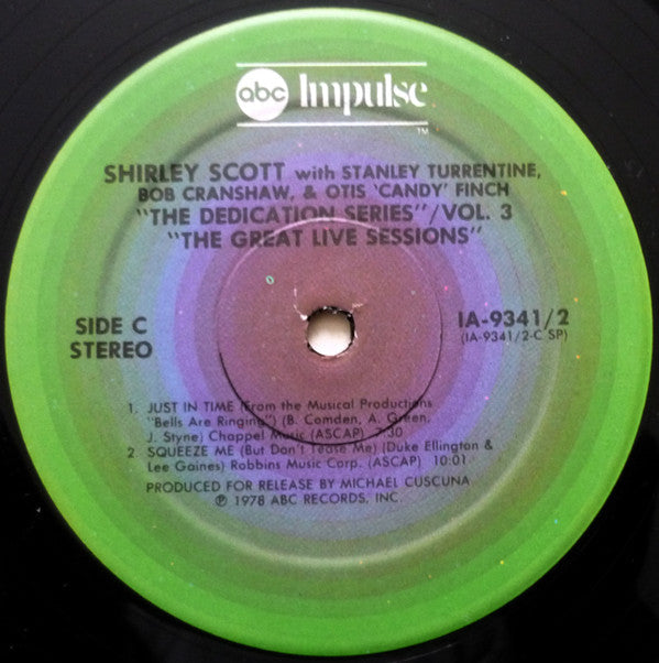 Scott, Shirley With Stanley Turrentine / Bob Cranshaw / Otis 'Candy' Finch* - The Great Live Sessions (VG) (Vinyl LP)
