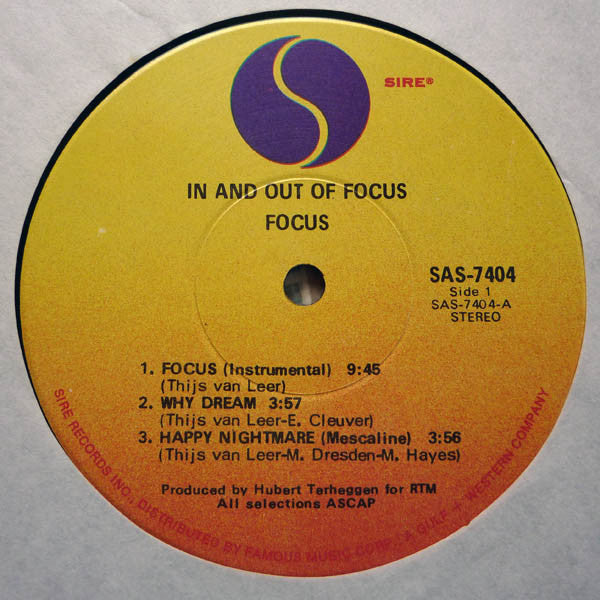 Focus  - In And Out Of Focus (VG) (Vinyl LP)