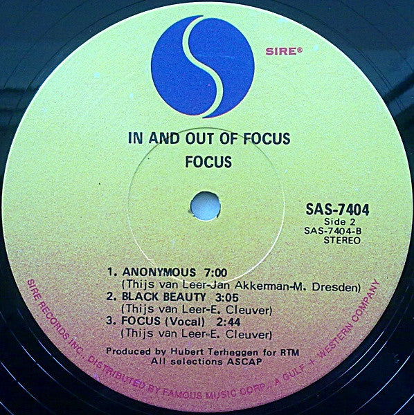 Focus  - In And Out Of Focus (VG) (Vinyl LP)
