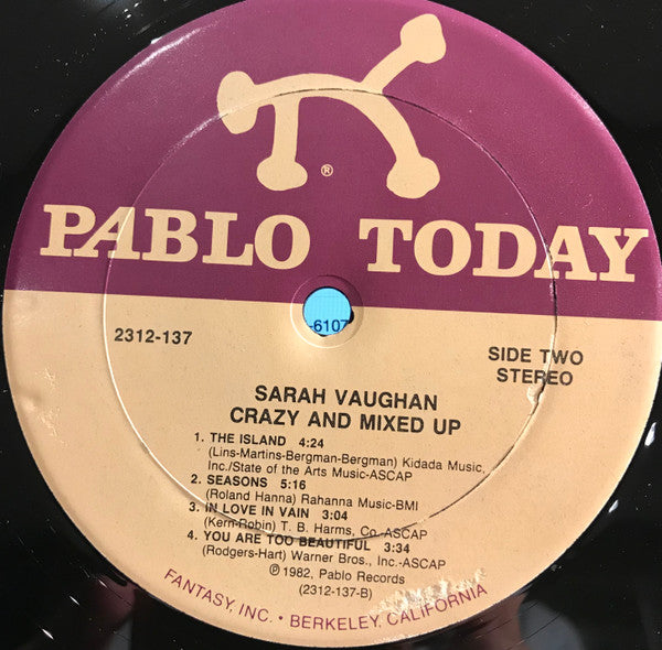 Vaughan, Sarah - Crazy And Mixed Up (Vinyl, VG) (Vinyl LP)