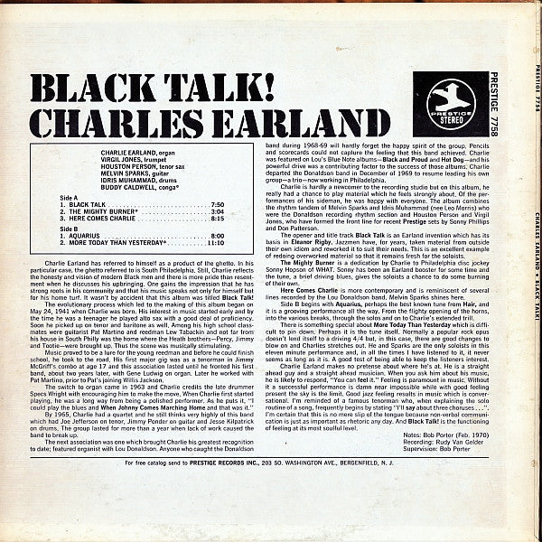 Earland, Charles - Black Talk! (VG) (Vinyl LP)