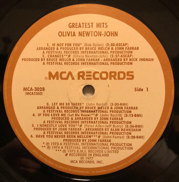 Newton-John, Olivia - Olivia Newton-John's Greatest Hits (Vinyl, VG+) (Vinyl LP)