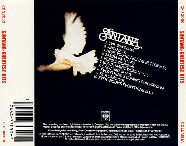Santana - Santana's Greatest Hits (CD, VG) (Vinyl LP)