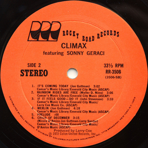 Climax Featuring Sonny Geraci - Climax Featuring Sonny Geraci (VG) (Vinyl LP)