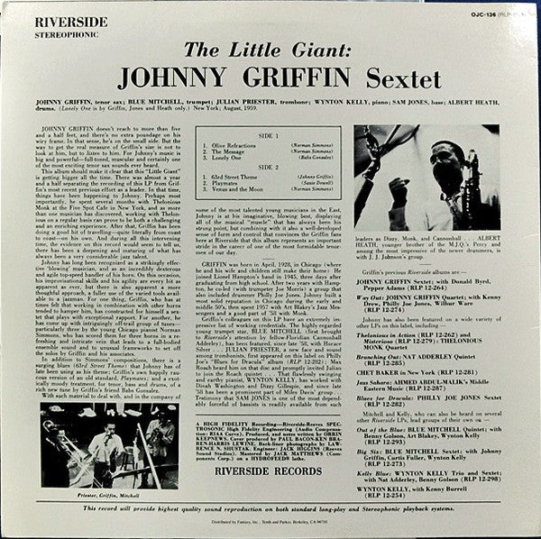 Griffin Johnny - The Little Giant (Vinyl, NM or M-) (Vinyl LP)
