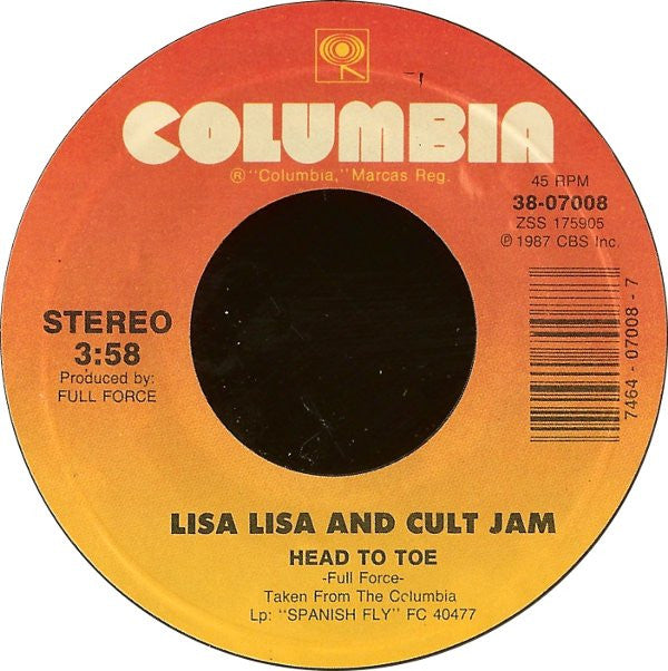 Lisa Lisa And Cult Jam - Head To Toe (VG) (Vinyl LP)