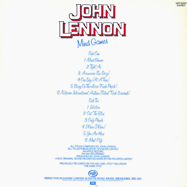 Lennon, John - Mind Games (Vinyl, VG+) (Vinyl LP)
