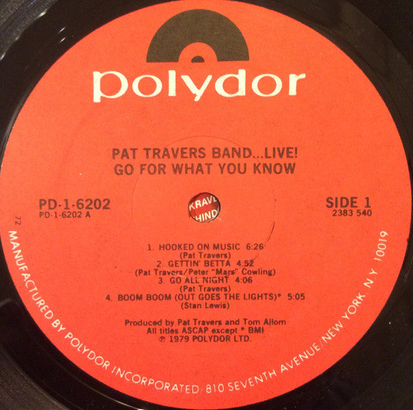 Travers, Pat Band - Live! Go For What You Know (VG+) (Vinyl LP)