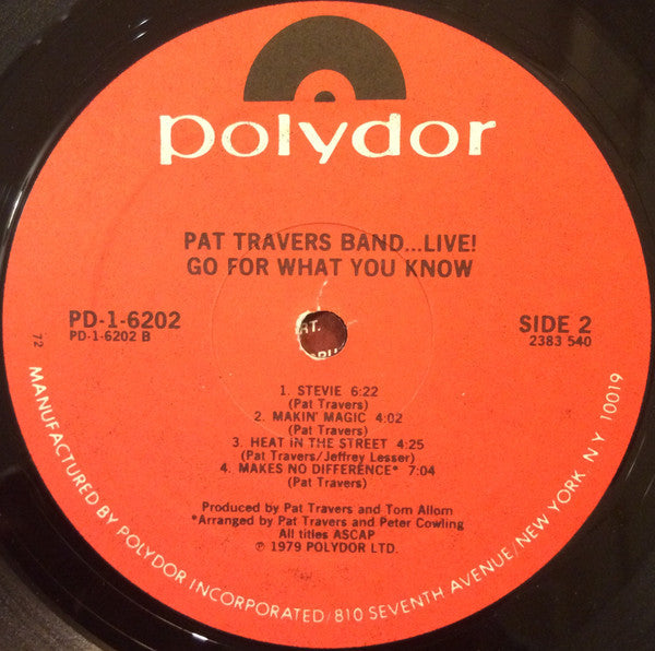 Travers, Pat Band - Live! Go For What You Know (VG+) (Vinyl LP)