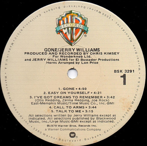 Williams, Jerry - Gone (VG) (Vinyl LP)