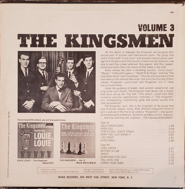 Kingsmen - The Kingsmen Volume 3 (VG) (Vinyl LP)