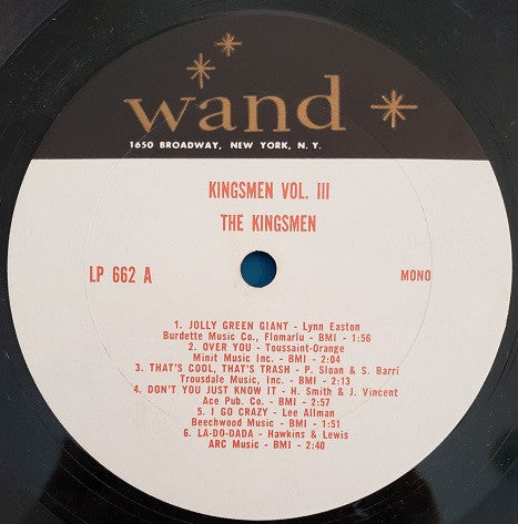 Kingsmen - The Kingsmen Volume 3 (VG) (Vinyl LP)