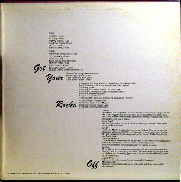 Mann's, Manfred Earth Band - Get Your Rocks Off (VG+) (Vinyl LP)