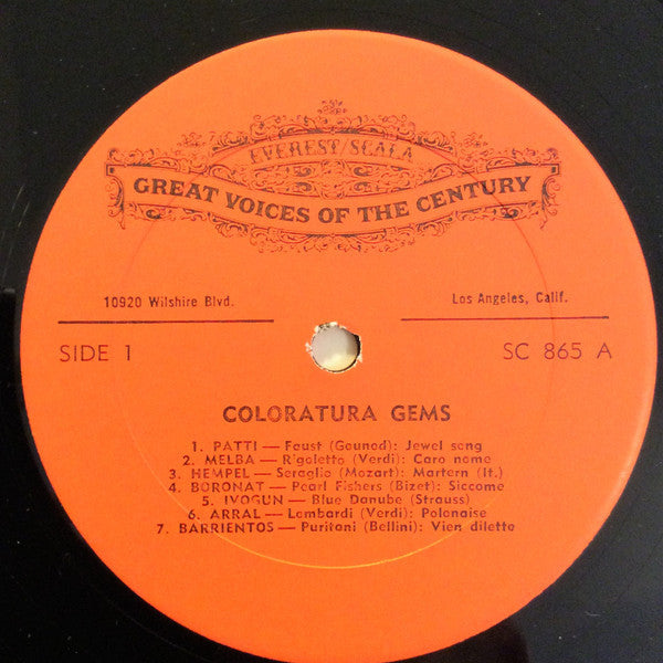 Various - Coloratura Gems (VG+) (Vinyl LP)