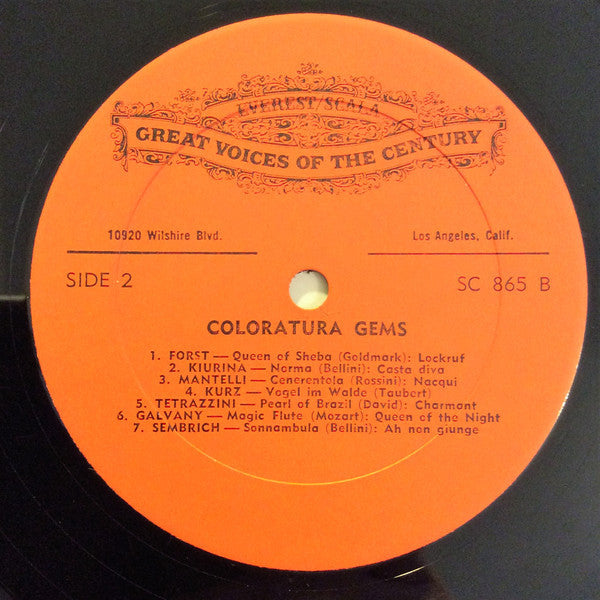 Various - Coloratura Gems (VG+) (Vinyl LP)