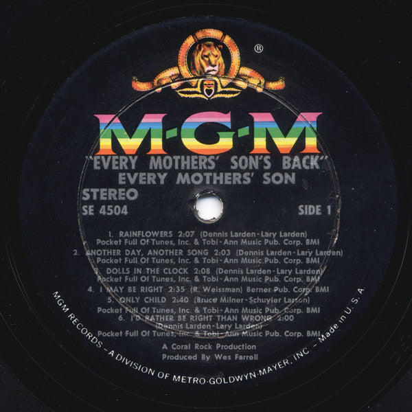 Every Mothers' Son - Every Mothers' Son's Back (VG+) (Vinyl LP)