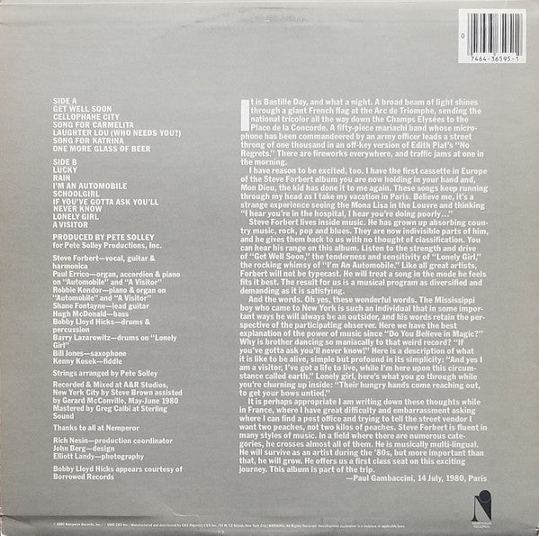 Forbert, Steve - Little Stevie Orbit (VG+) (Vinyl LP)