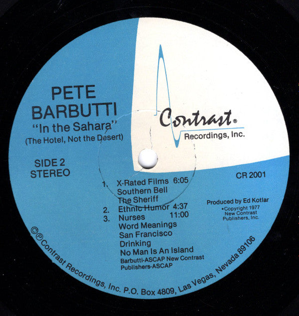 Barbutti, Pete - In The Sahara (The Hotel, Not The Desert) (VG+) (Vinyl LP)