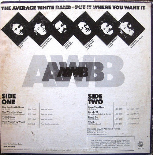 Average White Band - Put It Where You Want It (Vinyl, VG+) (Vinyl LP)
