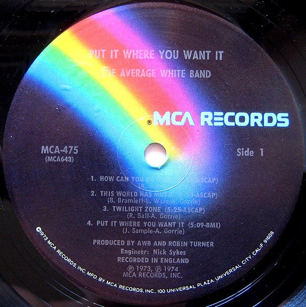 Average White Band - Put It Where You Want It (Vinyl, VG+) (Vinyl LP)