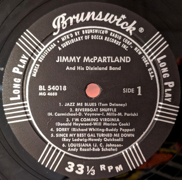 McPartland, Jimmy And His Dixieland Band - Jimmy McPartland And His Dixieland Band (VG) (Vinyl LP)