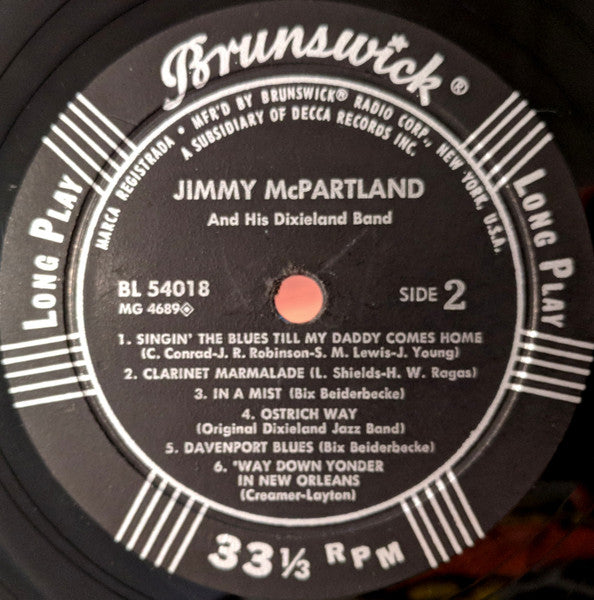 McPartland, Jimmy And His Dixieland Band - Jimmy McPartland And His Dixieland Band (VG) (Vinyl LP)