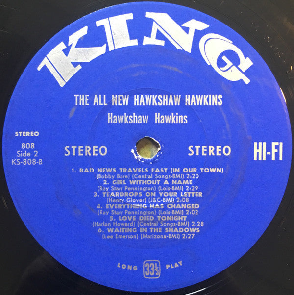 Hawkins, Hawkshaw - The All New Hawkshaw Hawkins (VG+) (Vinyl LP)