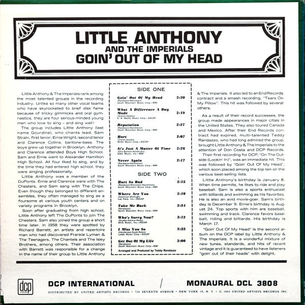 Little Anthony And The Imperials - Goin' Out Of My Head (VG) (Vinyl LP)