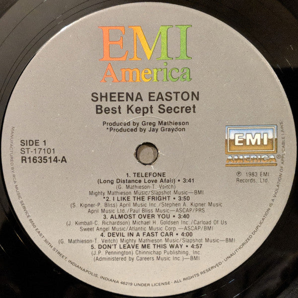 Easton, Sheena - Best Kept Secret (VG+) (Vinyl LP)
