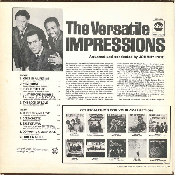 Impressions - The Versatile Impressions (VG+) (Vinyl LP)