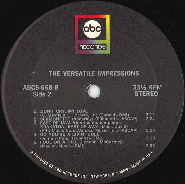 Impressions - The Versatile Impressions (VG+) (Vinyl LP)