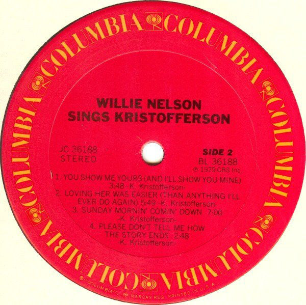 Nelson, Willie - Willie Nelson Sings Kristofferson (Vinyl, VG) (Vinyl LP)